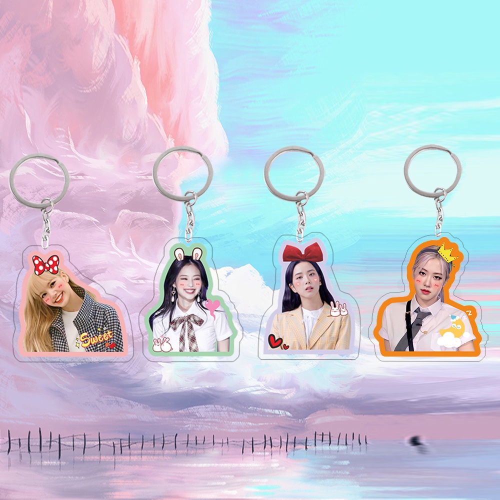 Blackpink Liontin Gantungan Kunci Lisa Jisoo Rose Jennie Fans Koleksi Hadiah Acrylic Keyring Tas Aksesoris Blackpink