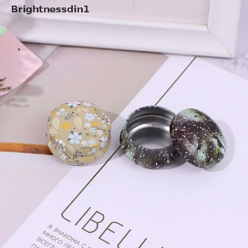 [Brightnessdin1] 1pc Pot Kosmetik Logam Bulat Kosong Lip Balm Wax Jar Tin Kotak Penyimpanan Wadah Butik