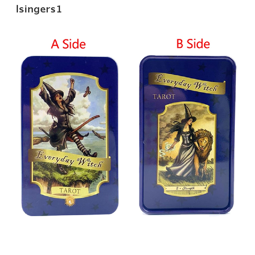 [lsingers1] Kotak Besi Everday Witch Tarot Card Dek Ramalan Ramalan Permainan Pesta w/Manual Butik