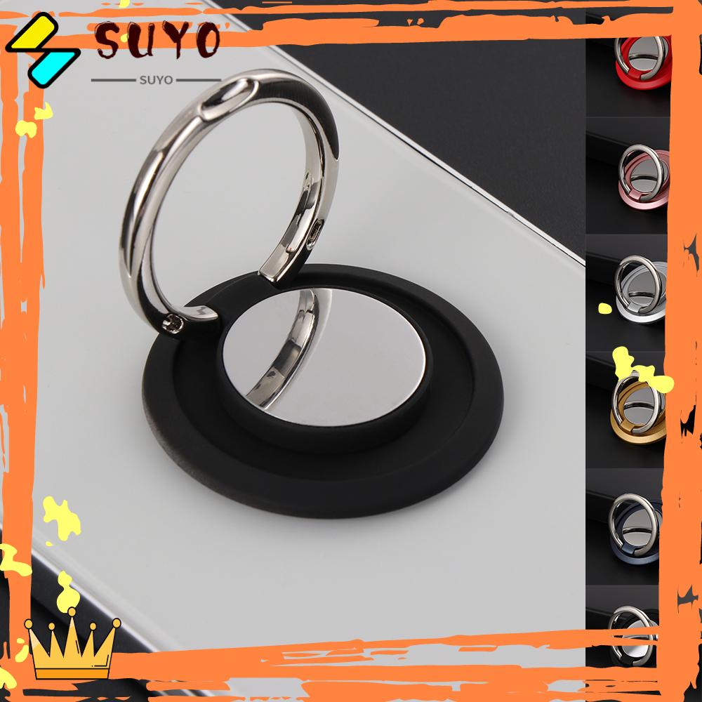 Suyo Ring Phone Holder Tipis Dan Ringan Meja Putar Universal Yang Dipasang Di Kendaraan Aksesori Ponsel