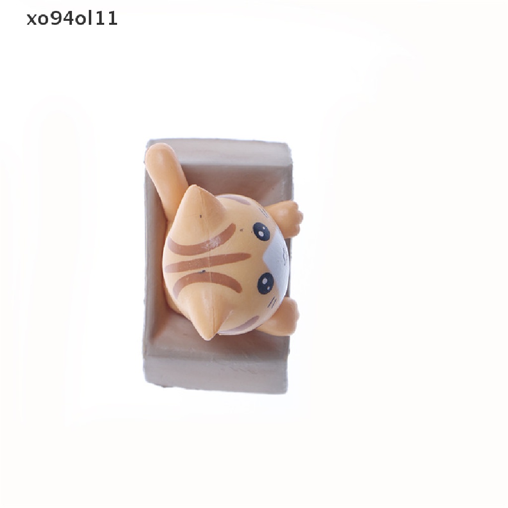 Xo 1PC Ornamen Resin Model Kucing Mini Boneka Miniatur Gaya Mediterania OL