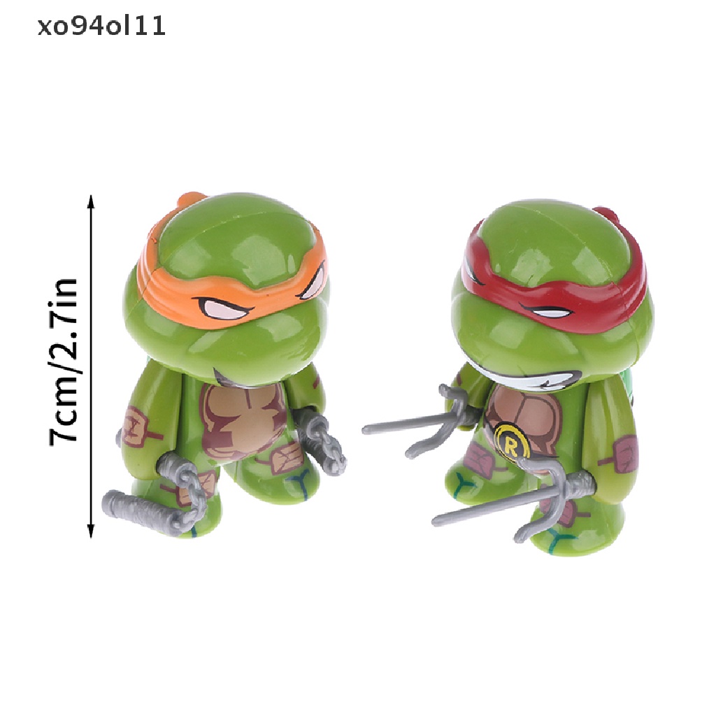 Xo 4Pcs Remaja Mutan Ninja Turtles Boneka Tokoh Anime Lucu Model Desktop Hiasan Mobil Dekorasi Rumah Mainan Anak Rumah Boneka Boneka Ornamen Lanskap Mikro Hiasan Kue OL