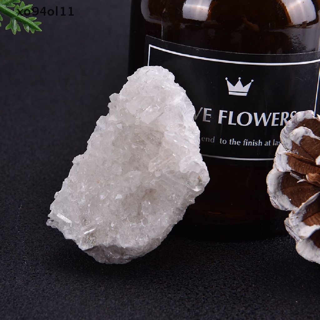 Xo Langka Cantik Natural Clear Crystal Cluster Mineral Mentah Penyembuhan Aura OL