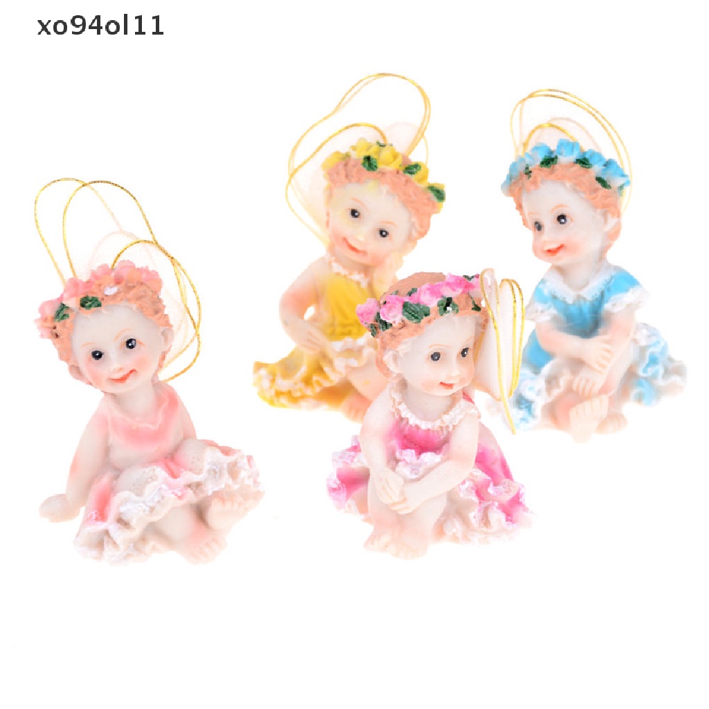 Xo Fairy Flower Angels Ornamen Miniatur Resin DIY Dekorasi Taman Peri OL