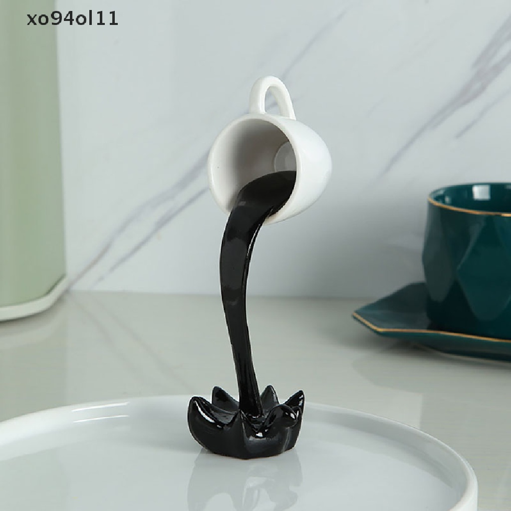 Xo Kreatif Floag Cangkir Patung Menuang Cairan Cangkir Kopi 3D Art Ornamen OL