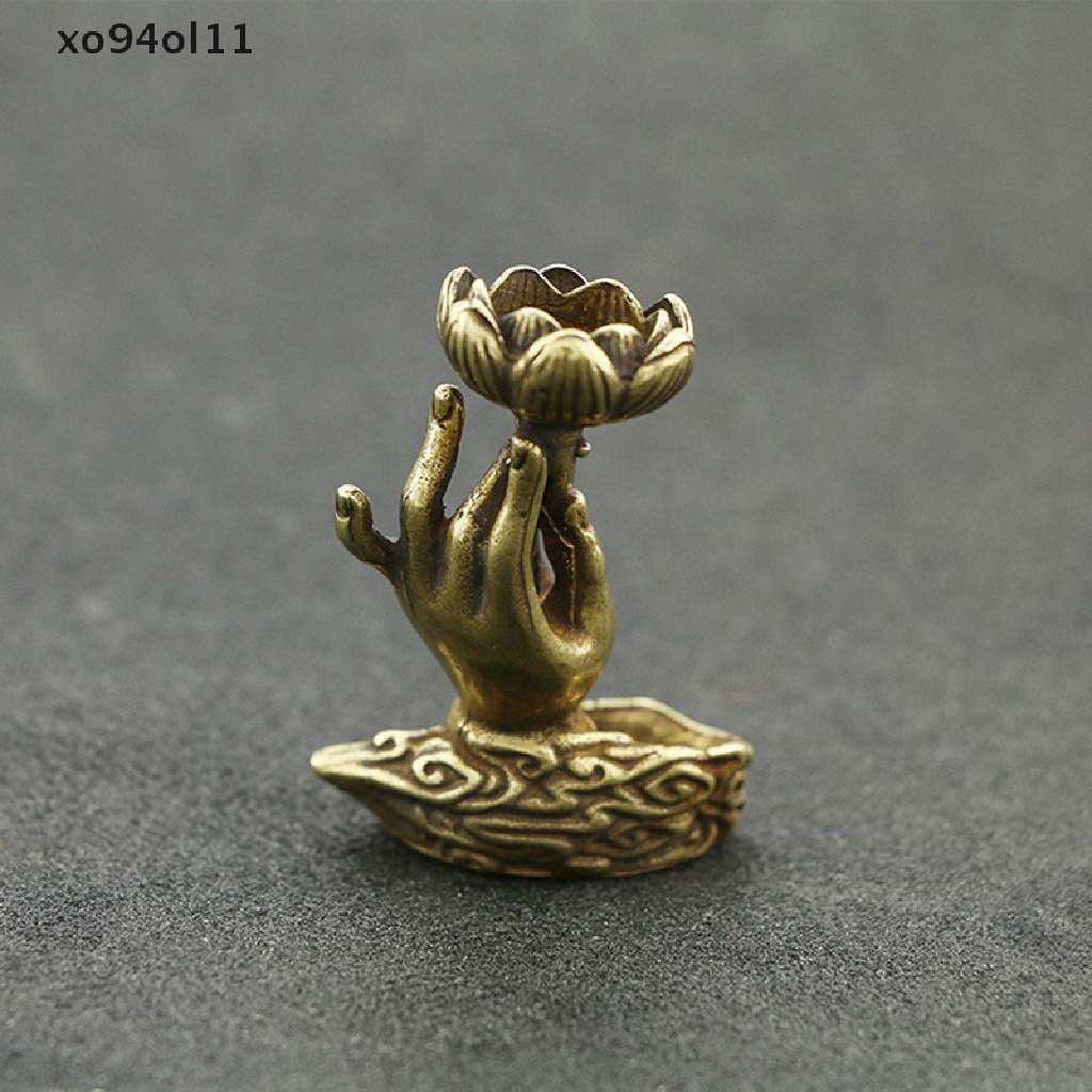 Xo Dupa backflow Tembaga Murni Buddha Tangan lotus Kuningan incense frame Dupa Zen OL