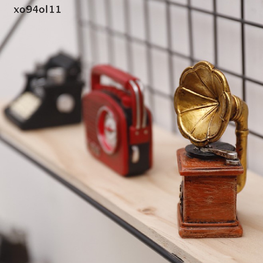 Xo Patung Miniatur Mesin Ketik Phonograph Radio Untuk Dekorasi Ruang Tamu OL