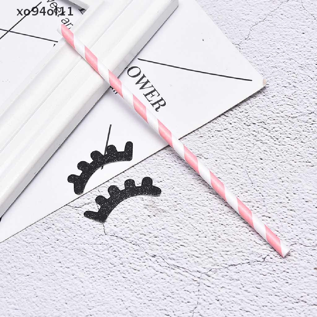 Xo 3pcs/Set Unicorn Tanduk Bulu Mata Topper Kue Ulang Tahun Dekorasi Pesta Ornamen Prop OL