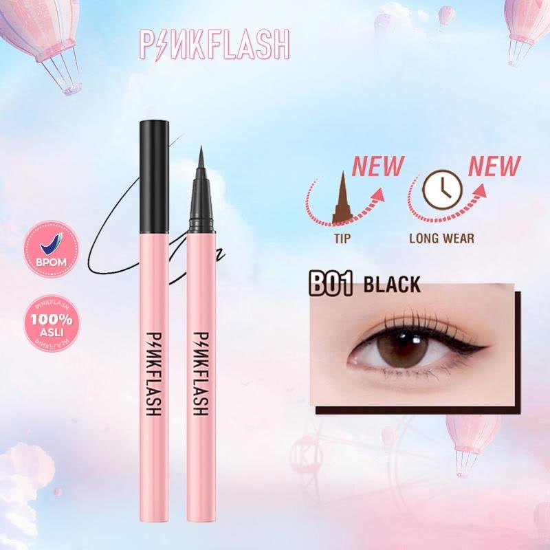 PINKFLASH Liquid Eyeliner Pensil Tahan Air Hitam Halus Dan Anti Noda PF-E01 [Emperor]