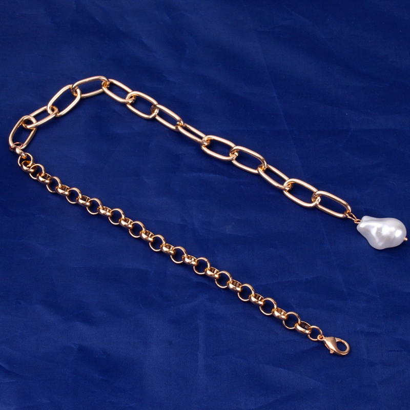 2pcs/set Goth Baroque Pearl Coin Portrait Pendant Kalung Untuk Wanita Vintage Multi Layer Link Chain Necklace Punk Jewelry