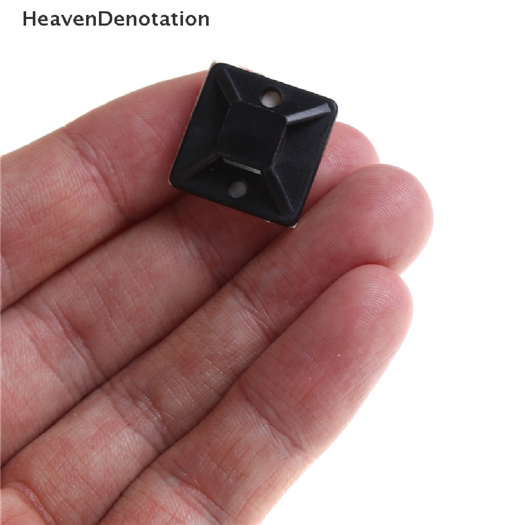 [HeavenDenotation] 100pcs/set 20mm Mount Moung Base Clamp Klip Perekat Diri Kabel Kawat Zip Tie HDV