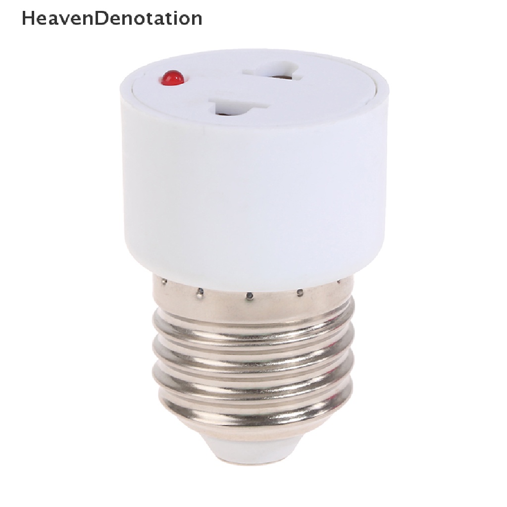 [HeavenDenotation] 220v E27 ABS Putih Konektor Aksesoris US/EU Plug Sekrup Bohlam Dasar Adaptor HDV