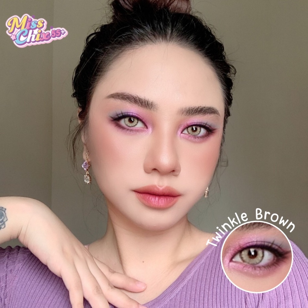 SOFTLENS TWINKLE / TERESA DIA 14.50MM NORMAL &amp; MINUS (-0.50 s/d -6.00) GREY BROWN / BS