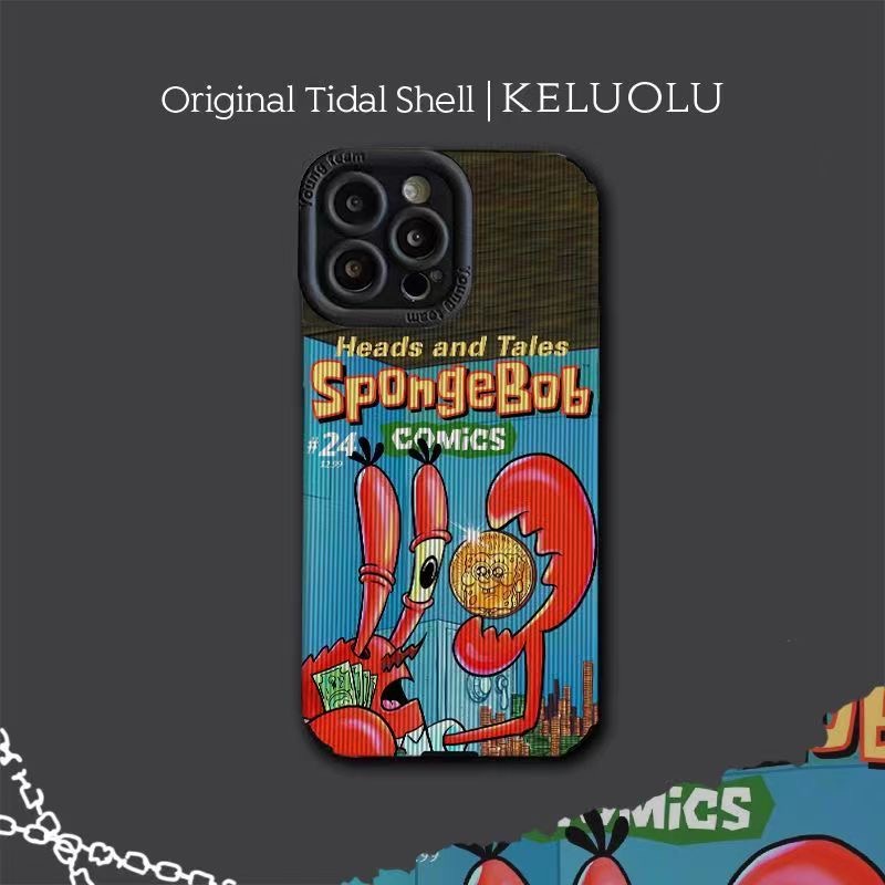 Leather Gold Mr Krabs Soft Case iP iPhone 6S 7 8 Plus SE 2020 X XR XS Max 11 12 13 14 Pro Max 14 Plus 12 13 Mini
