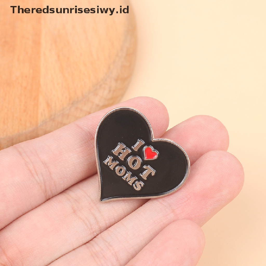 # Kado Mom &amp; PAPA DIY # Bros Bentuk Hati Lencana Kerah Hadiah Perhiasan Hari Ibu Lucu Untuk Wanita~