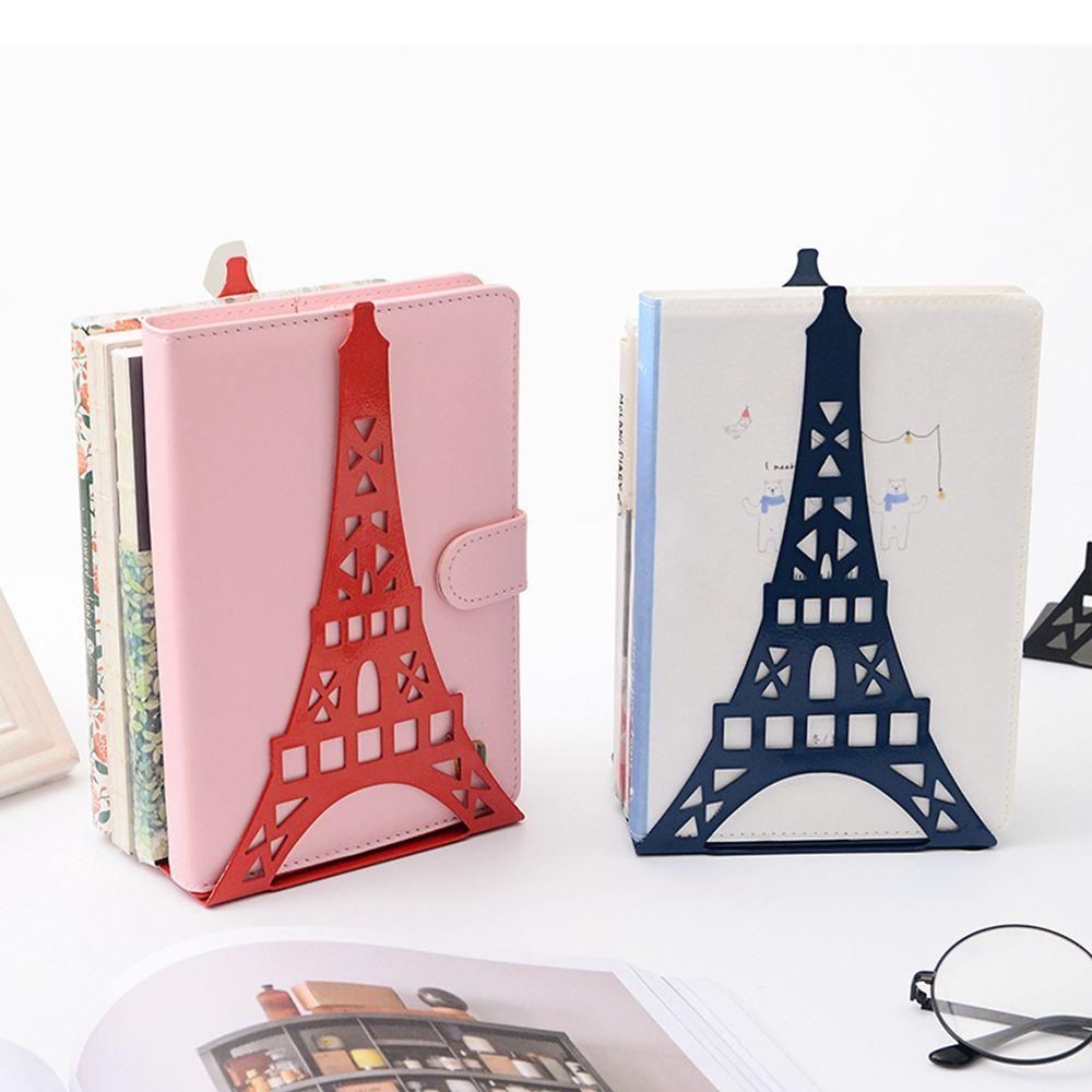 [Elegan] Bookend Besi Menara bookend Desk Organizer Aksesoris Meja Rak Baca Alat Tulis