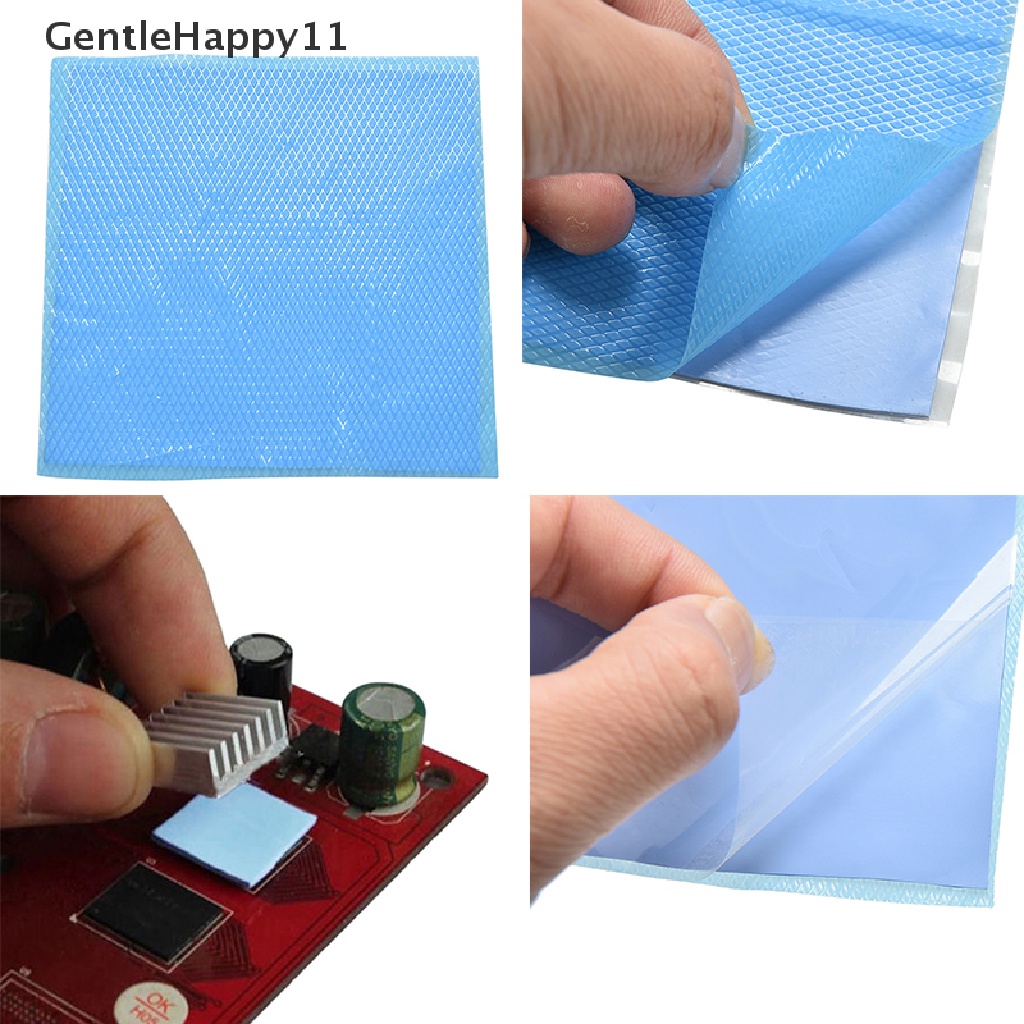 Gentlehappy 100mmx100mmx1mm Biru Heatsink Pendingin Thermal Conductive Uncut Silicone Pad id