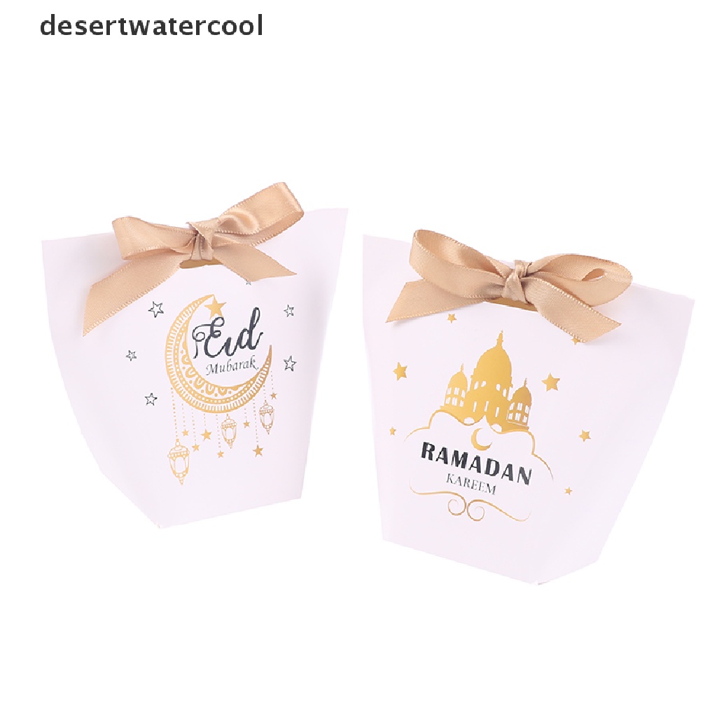 Deid 10Pcs Eid Mubarak Gift Box Ramadhan Kareem Candy Bags Dekorasi Festival Islami Martijn