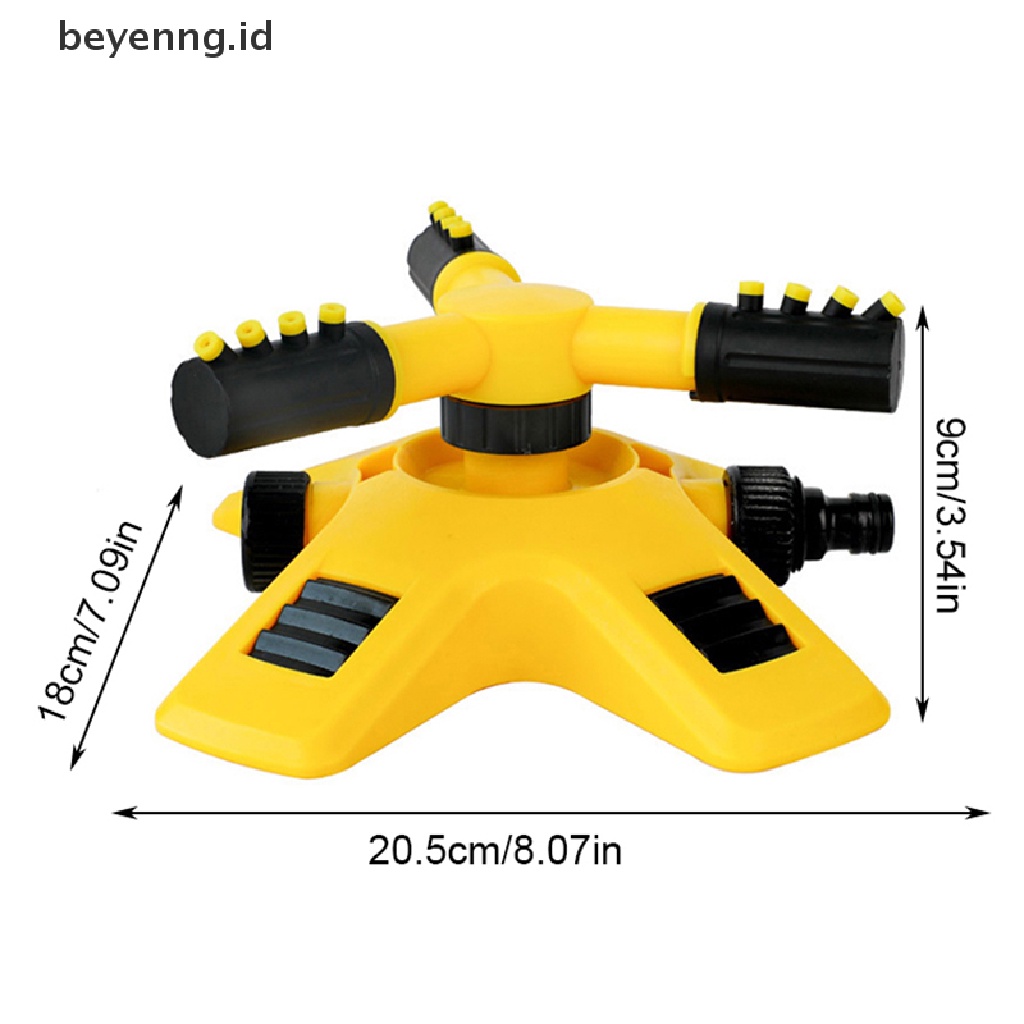 Beyen 1Pc 360derajat Rotasi Otomatis 3kepala Garpu Adjustable Sprinkler ID