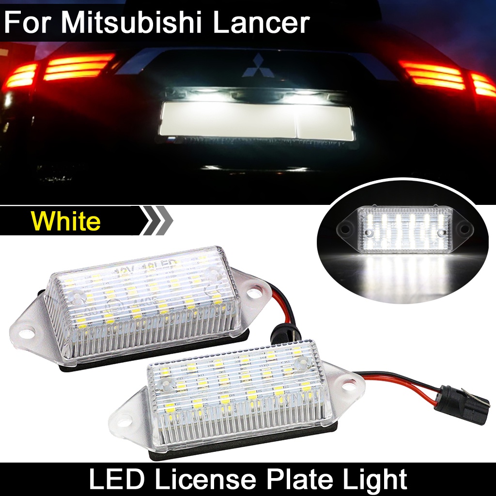 2pcs Lampu Plat Nomor Plat LED Putih Lampu Untuk Mitsubishi Lancer 2003-2017 Lancer Evolution X 2007-2016