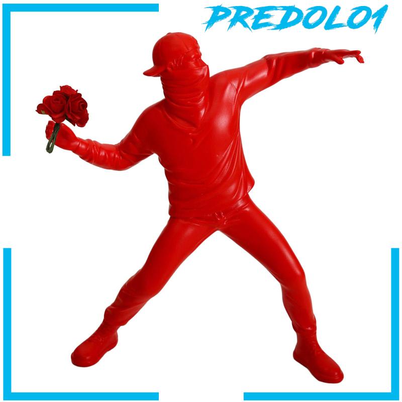 [Predolo1] Patung Resin People Flower Thrower Statue Untuk Kabinet Desktop Ruang Tamu