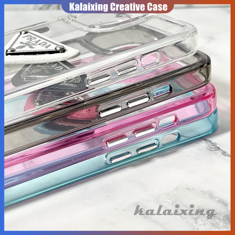 IPHONE Casing Ponsel Bahan Akrilik Transparan Shockproof Untuk Iphone14 11 12 13 Pro Max XS Max X XR 3D Prada Hard Casing