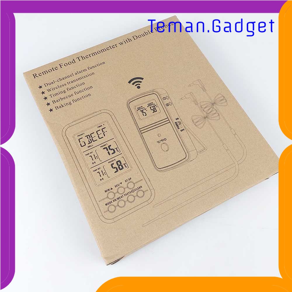 TG - DPR Anpro Termometer Makanan Daging Digital Wireless 2 Probe with Timer - KN6008-2