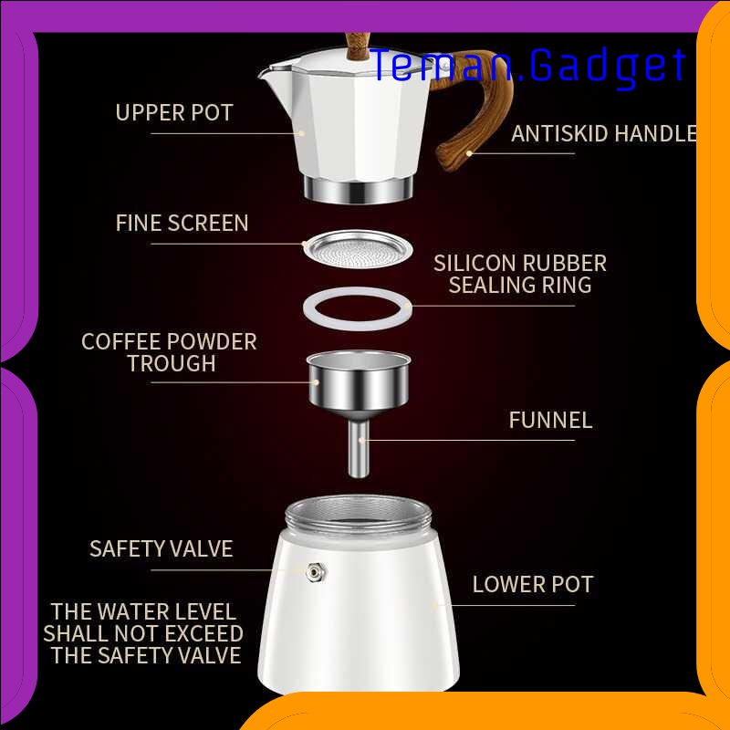 TG - DPR Iris Teko Kopi Moka Pot Stovetop Filter Espresso Coffee 150ml - WY-04