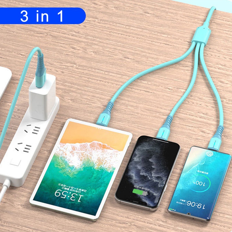 3in1 66W 5A Pengisian Cepat USB Tipe C Kabel 3A Micro Cable For Phone Car Charger Kabel USB Untuk iPhone Tipe C Micro