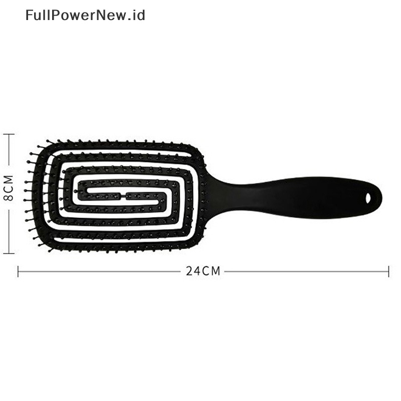 Power Wanita Pijat Rambut Sisir Bulu nylon Hairbrush Wet Curly Detangle Hair Brush ID