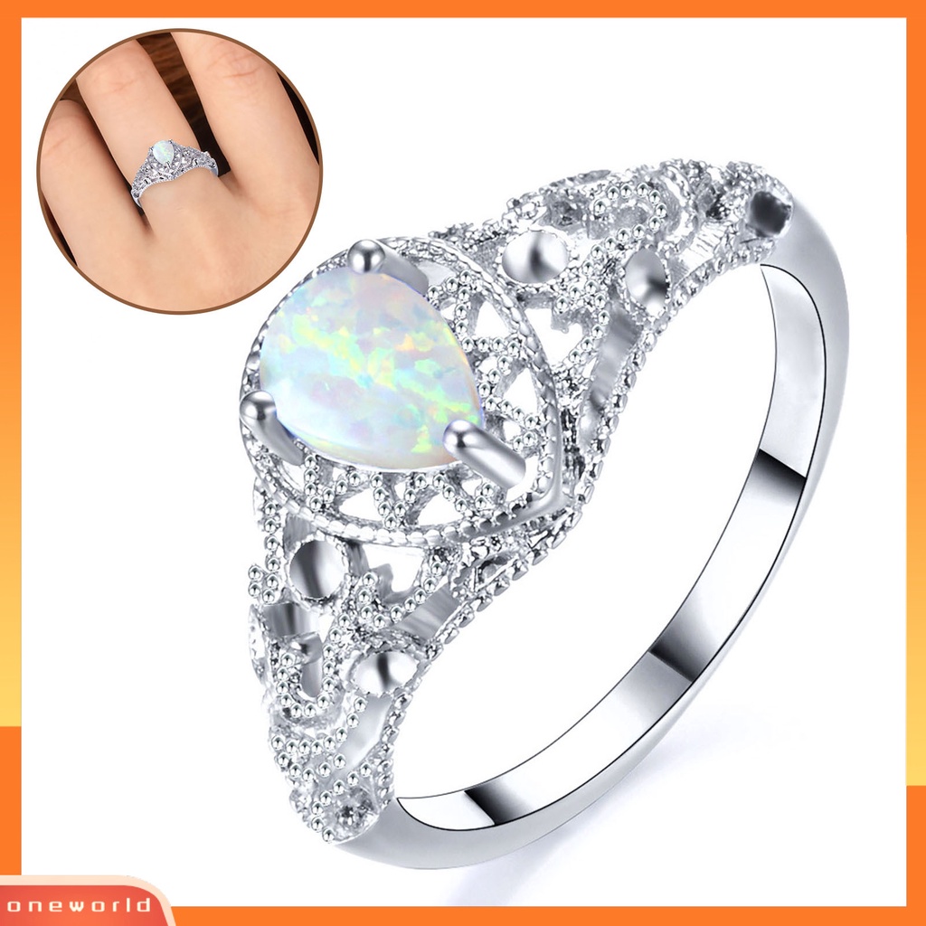 [EONE] Cincin Kawin Glitter Kepribadian Hadiah Valentine Warna-Warni Cubic Zirconia Temperamen Bertatahkan Berlian Imitasi Aesthetic Ring Perhiasan Aksesoris