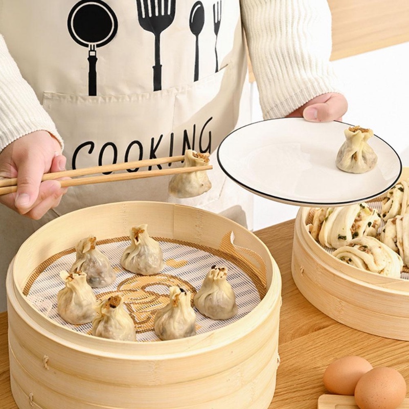 1 Pc Non-Stick Silicone Steamer Baking Mat Bulat Dim Sum Steamers Liner Kartun Reusable Steame Mat Perlengkapan Dapur