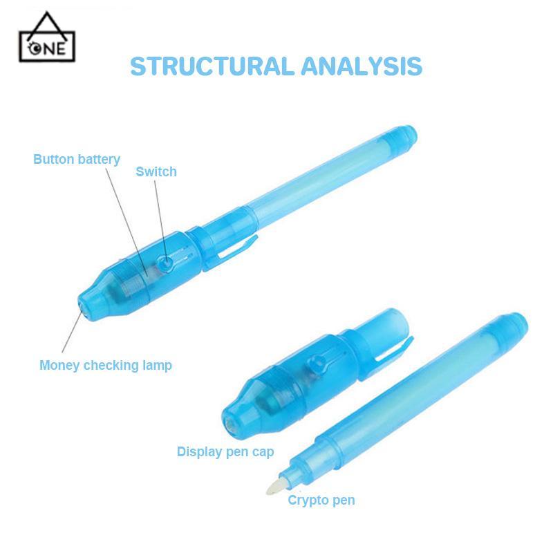 COD❤️Lampu LED Mainan Ajaib Deteksi Uang Kertas Multi-fungsi Pena Lampu Neon Tak Terlihat UV-A.one