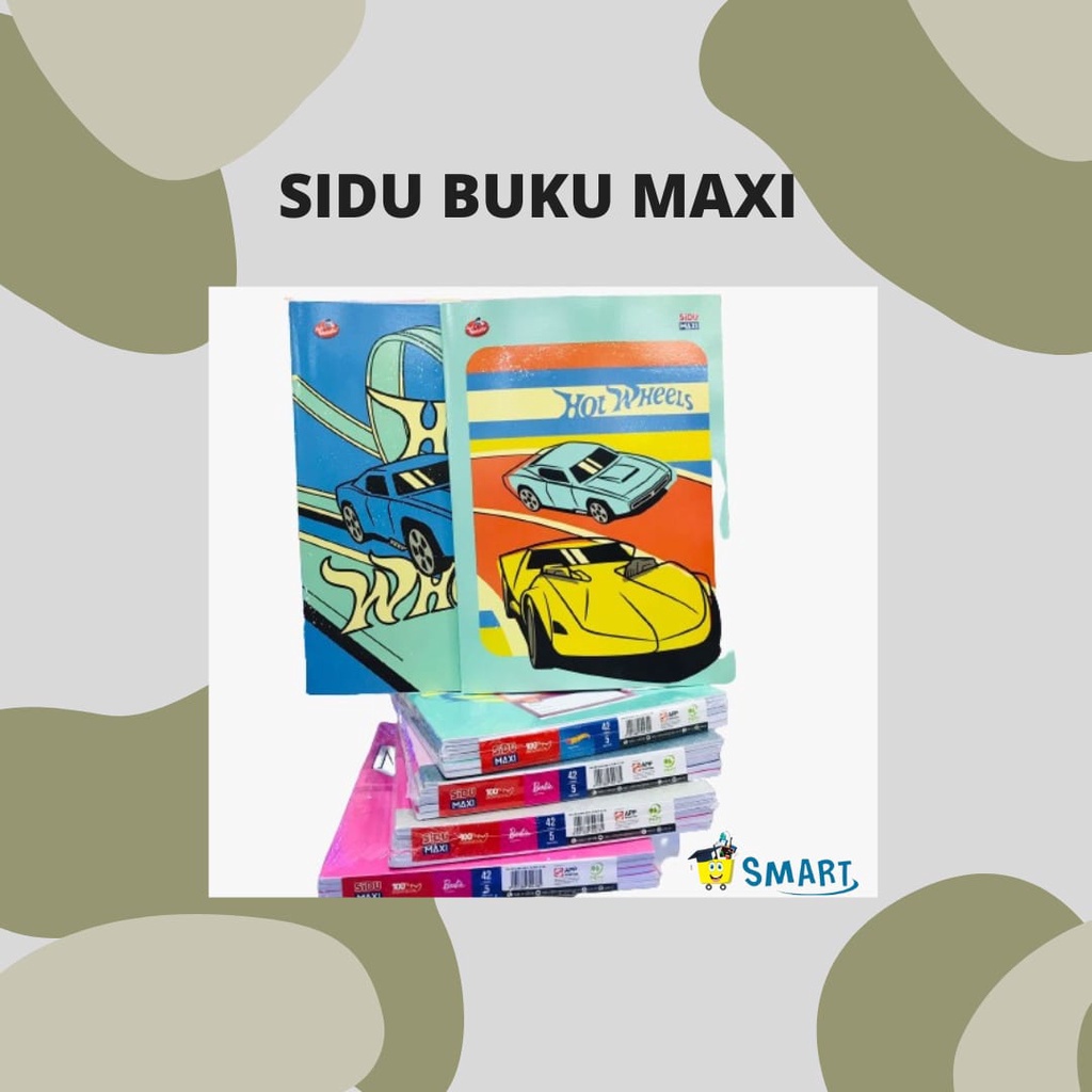 SIDU BUKU TULIS MAXI EDISI HOTWHEELS 42 ISI 5 PCS