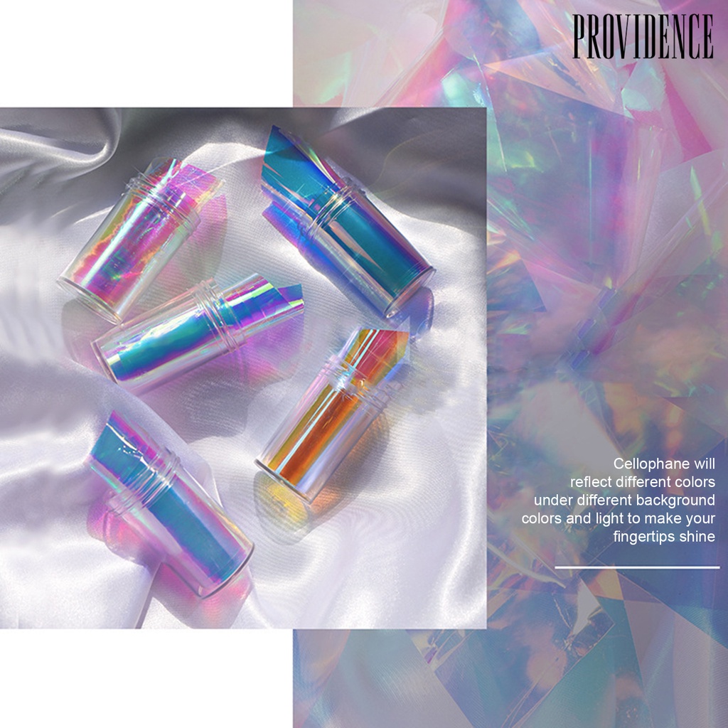 Providence Stiker Kuku Yang Dapat Dilepas Permukaan Mengkilap Plastik DIY Nail Art-Aurora Film Manicure Transfer Kertas Perlengkapan Kuku