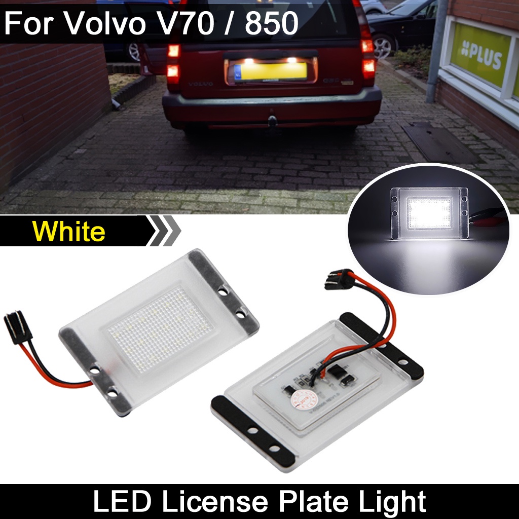 2pcs Kecerahan Tinggi Ekor Mobil Putih LED Plat Lampu Nomor Plat Lampu Untuk Volvo V70 XC 1997-2000 Volvo855 1993-1997