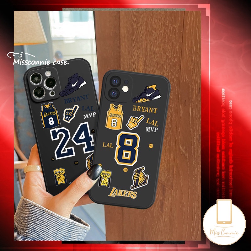 Casing Tepi Lurus Untuk Infinix Hot 12i 11 8 11s 9 20 20s 12 10t 10s 10Lite Hot 10 12 11 9 Play Smart4 5 6 Plus Note 11 12 G96 8 12pro 12 2023 Fashion N.B.A Lakers Kobe Sarung Soft Case