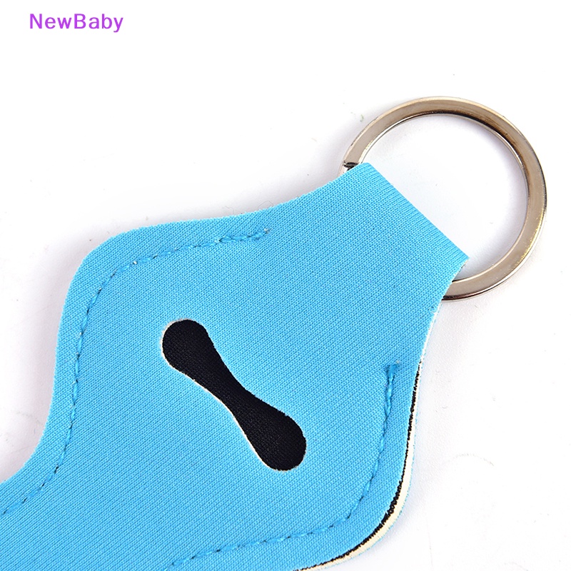 Newbaby Neoprene Floral Waterproof Lip Chap Lip Balm Holder Tas Gantungan Kunci ID