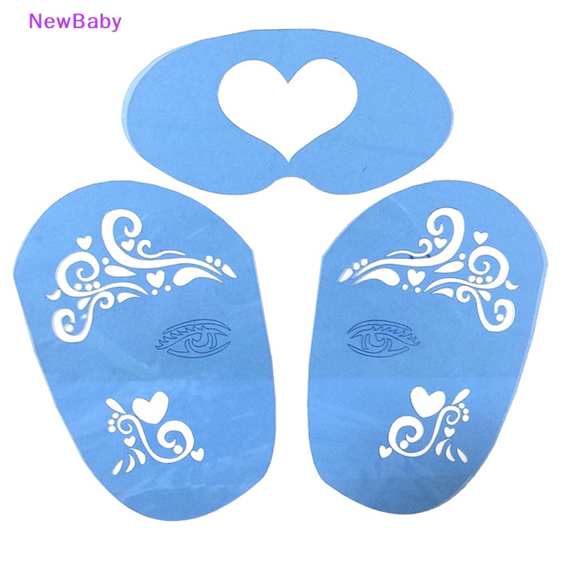 Newbaby 1set Soft Face Paint Stensil Reusable Template Tato Pager Alat Makeup ID