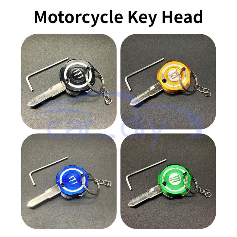 Kepala Kunci Motor Universal Mewah Modifikasi Metal Key Holder Dengan Gantungan Kunci Cocok Untuk Aksesoris Kunci Skuter Motor Casing Modifikasi