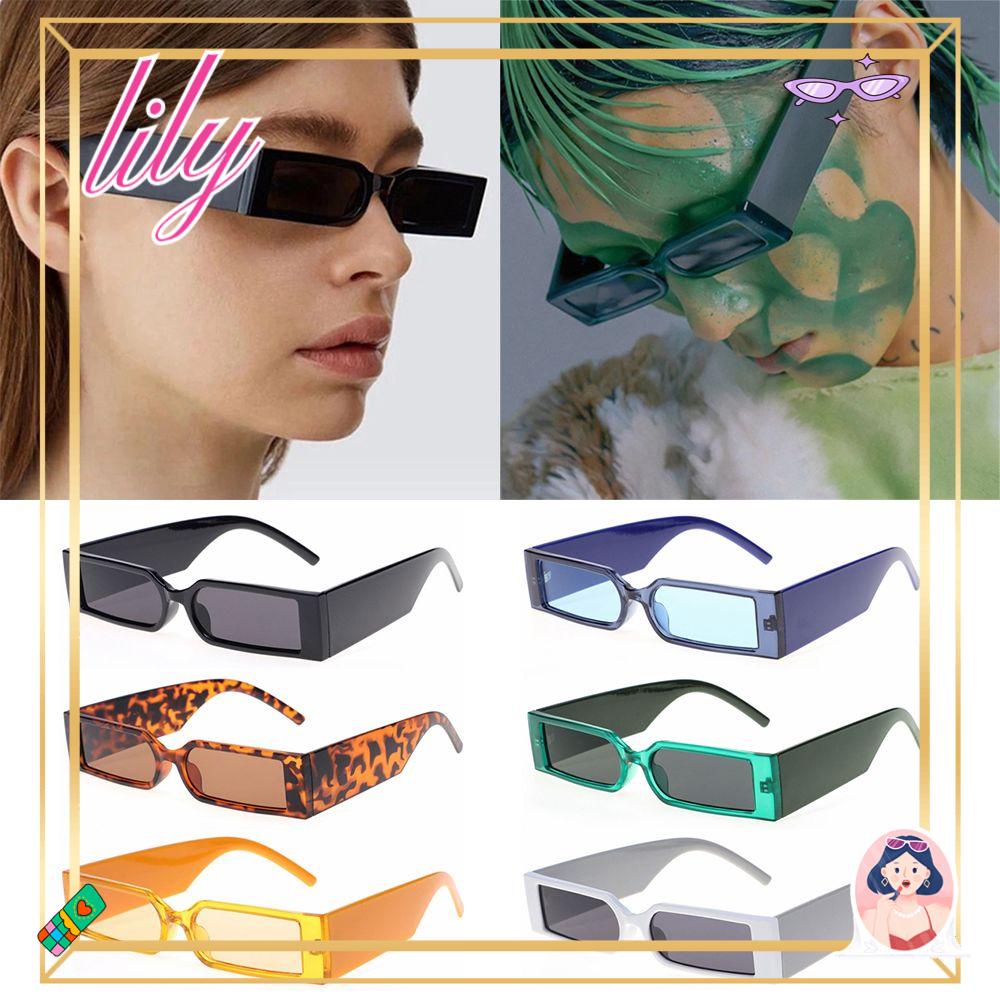 Lily Rectangle Sunglasses Vintage Shades Eyewear Bingkai Kecil