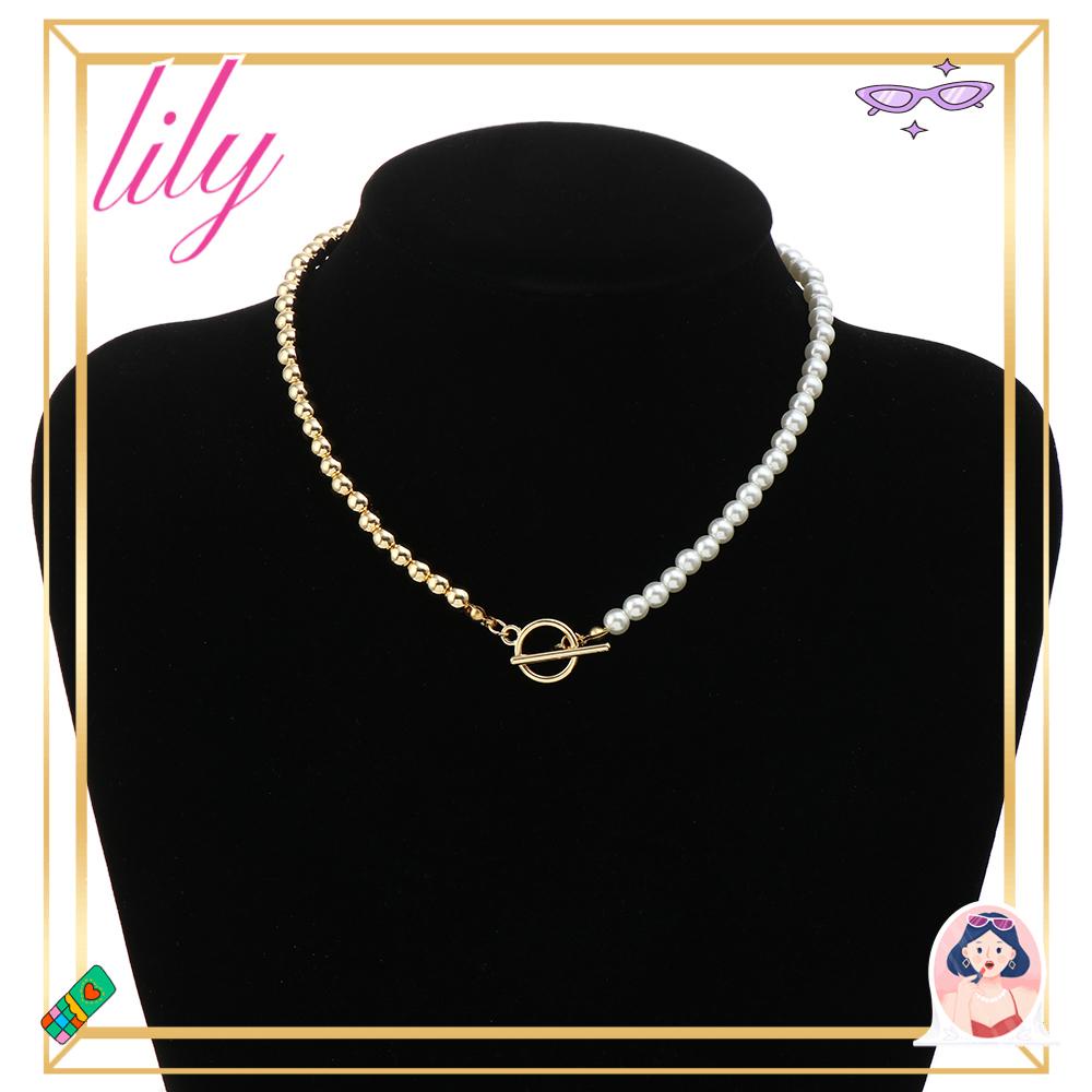 Lily Pearl Choker Fashion Punk Mix Color Rantai Klavikula