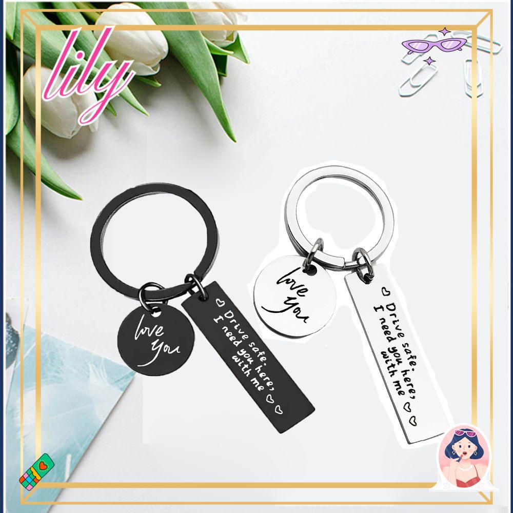 Lily Drive Safe Keychain Untuk Pacar Suami Ayah Liontin Bulat I Need You Here With Me