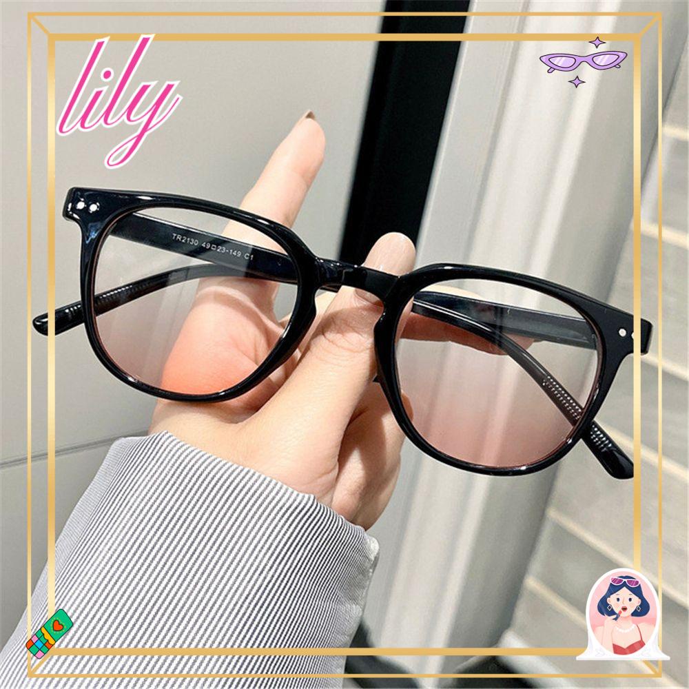 Lily Myopia Glasses Stylish Korean Style Eyewear Kacamata Blush