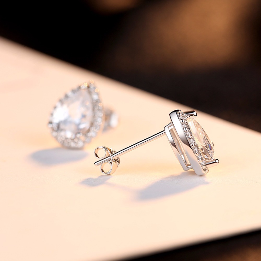 Goldkingdom Aksesoris Perhiasan Fashion Ready Stock Joker Klasik Drop Berbentuk Pir Delapan Hati Dan Delapan Panah Dengan Anting Berlian Perempuan
