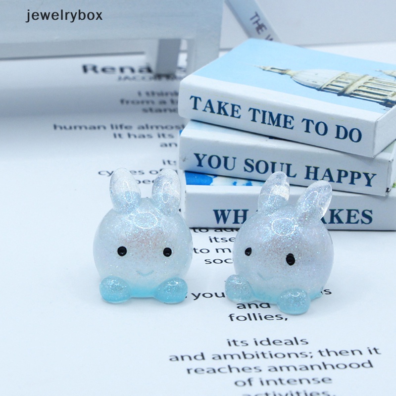 [jewelrybox] 2pcs luminous flash Kartun Kelinci Ornamen Miniatur Ornamen Butik Mainan Bercahaya