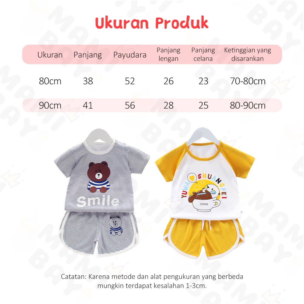 OKEYI Baju Bayi lengan pendek Set Motif Lucu Kaos Bayi Import Setelan Baju Bayi 0-2Tahun