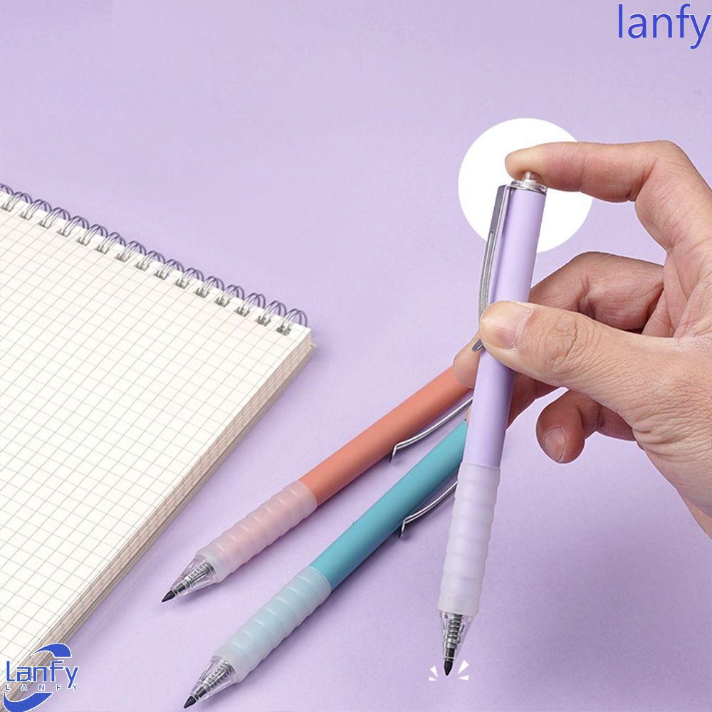 Lanfy Pensil Tulis Tanpa Batas 2pcs 6warna Alat Lukis Siswa Alat Tulis Perlengkapan Sekolah Teknologi Hitam Seni Sketsa Pensil