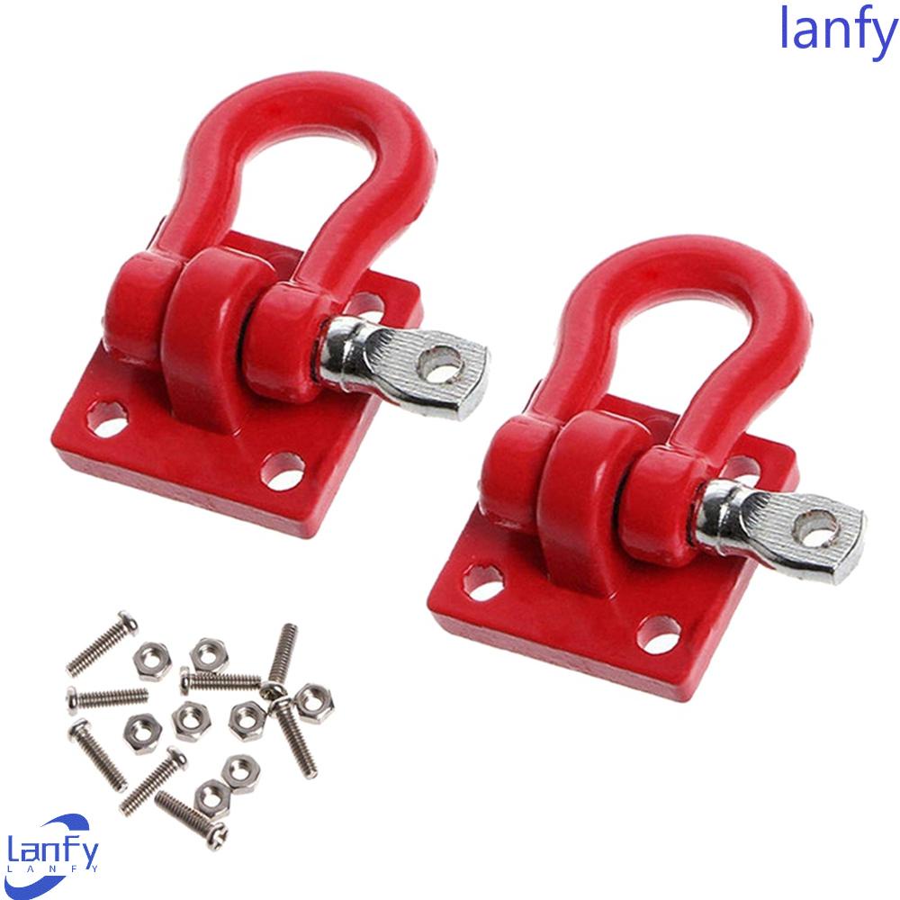 Lanfy Kait Trailer Metal Merah 1: 10pasang Belenggu Aksesori Untuk Skala Truk Crawler SCX-10 RC Crawler Hook