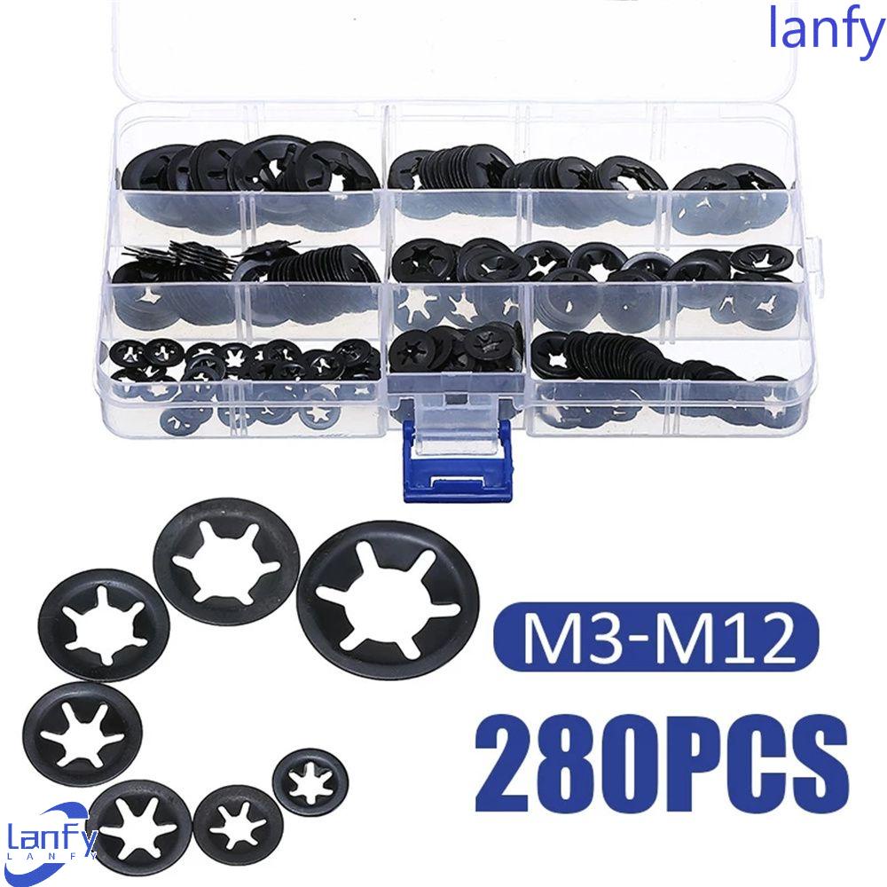 Lanfy Gasket Bintang Aksesoris Interior Push On Pengikat Klip Pengunci Mesin Cuci M3 M4 M5 M6 M8 M10 M12 Star Nut Fastener